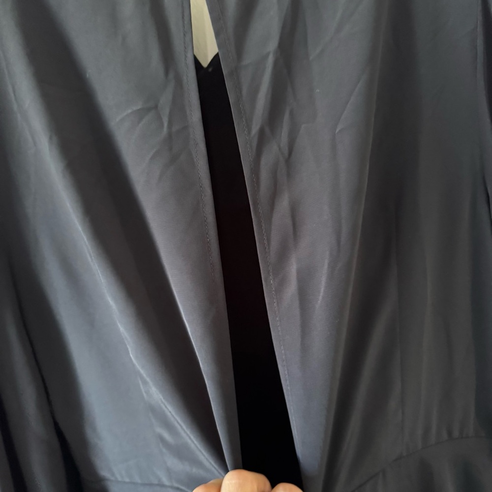 Topshop Black Long Sleeve Mini Dress with Twist Front Size 10 - Picture 7 of 11